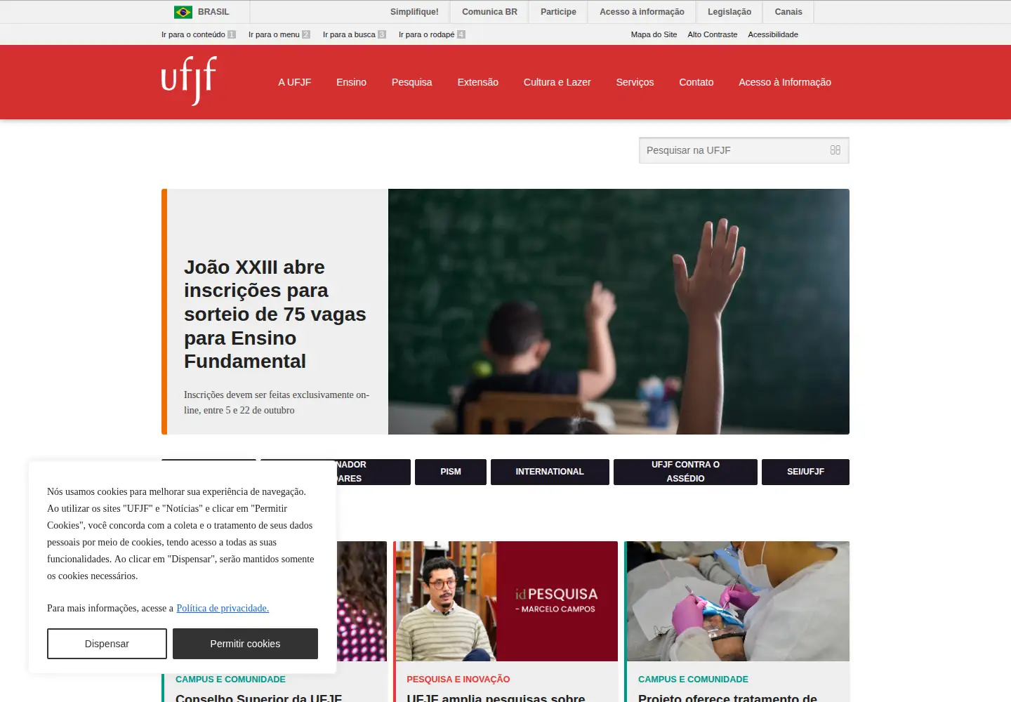 Screenshot of ufjf.br