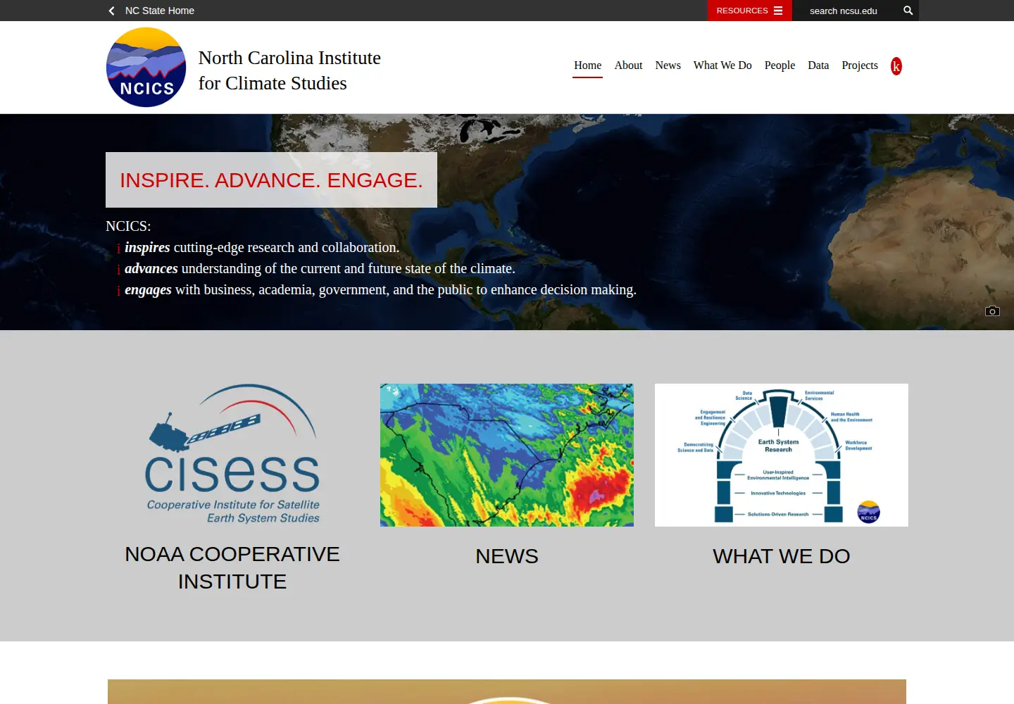 Screenshot of ncics.org