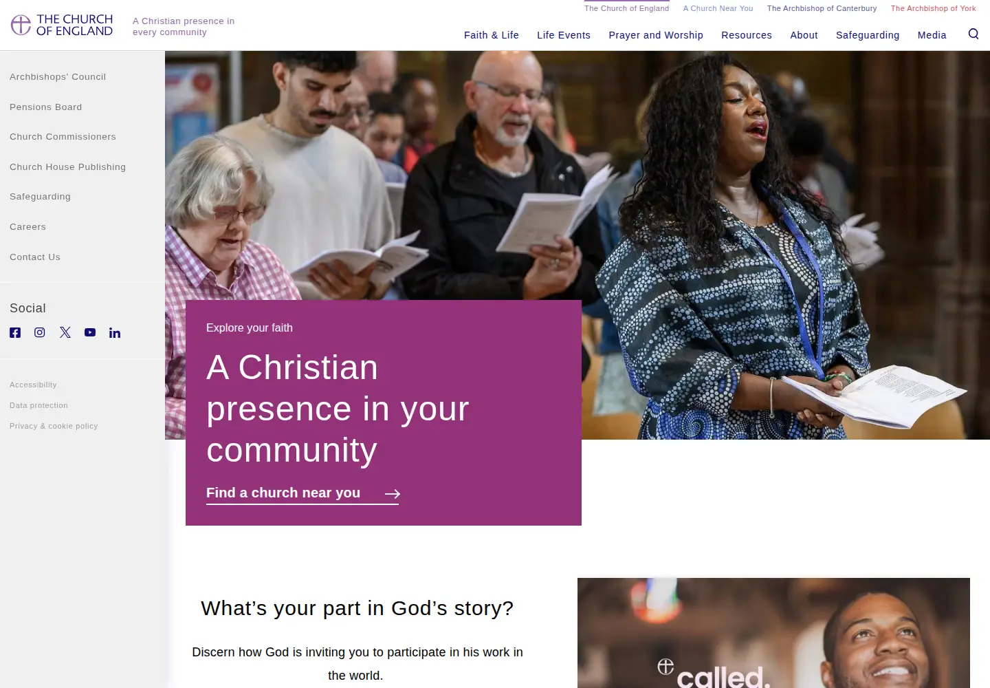 Screenshot of churchofengland.org