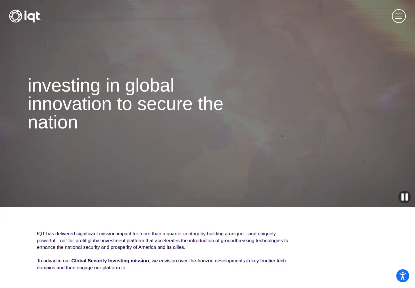 Screenshot of iqt.org