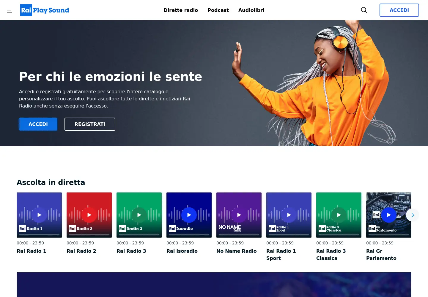 Screenshot of raiplaysound.it