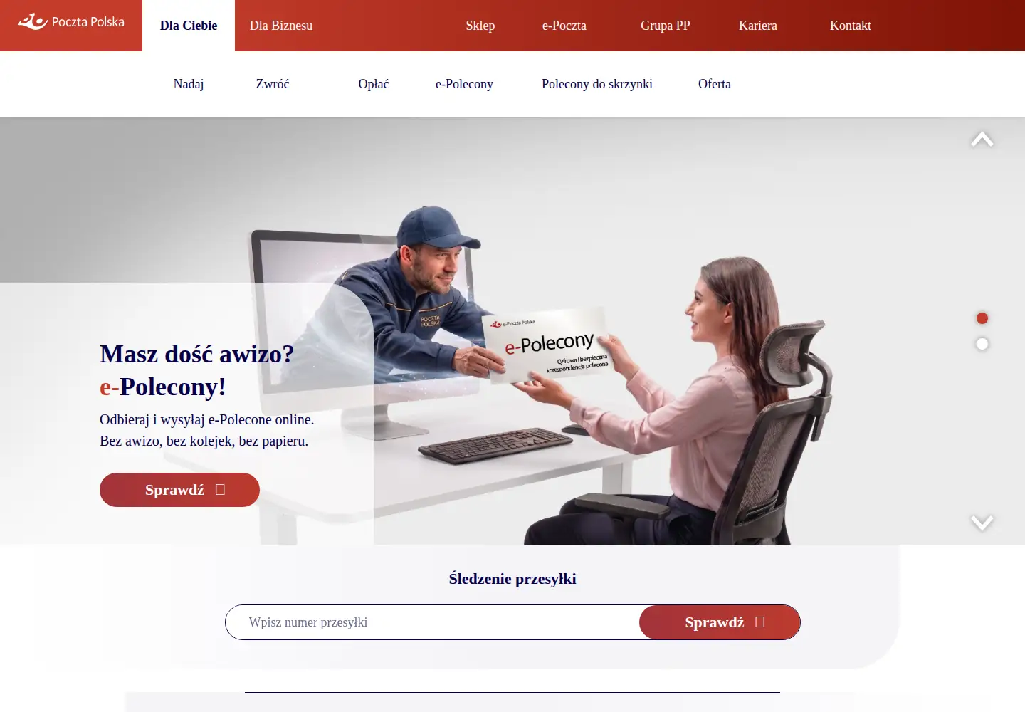 Screenshot of poczta-polska.pl