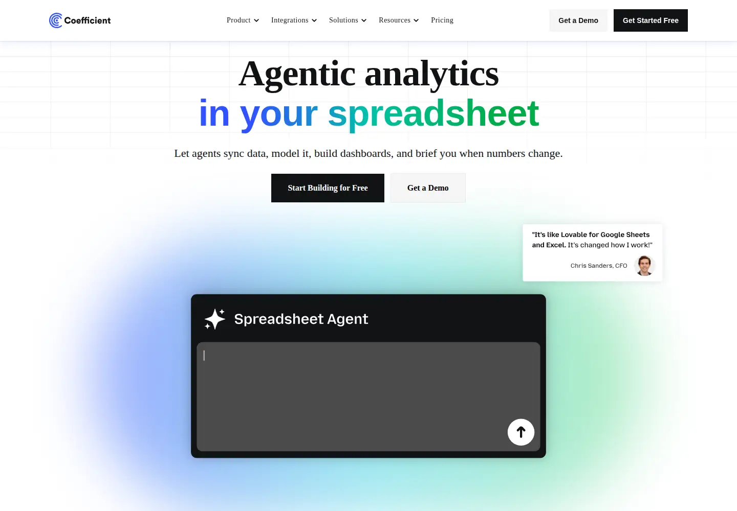 Screenshot of coefficient.io