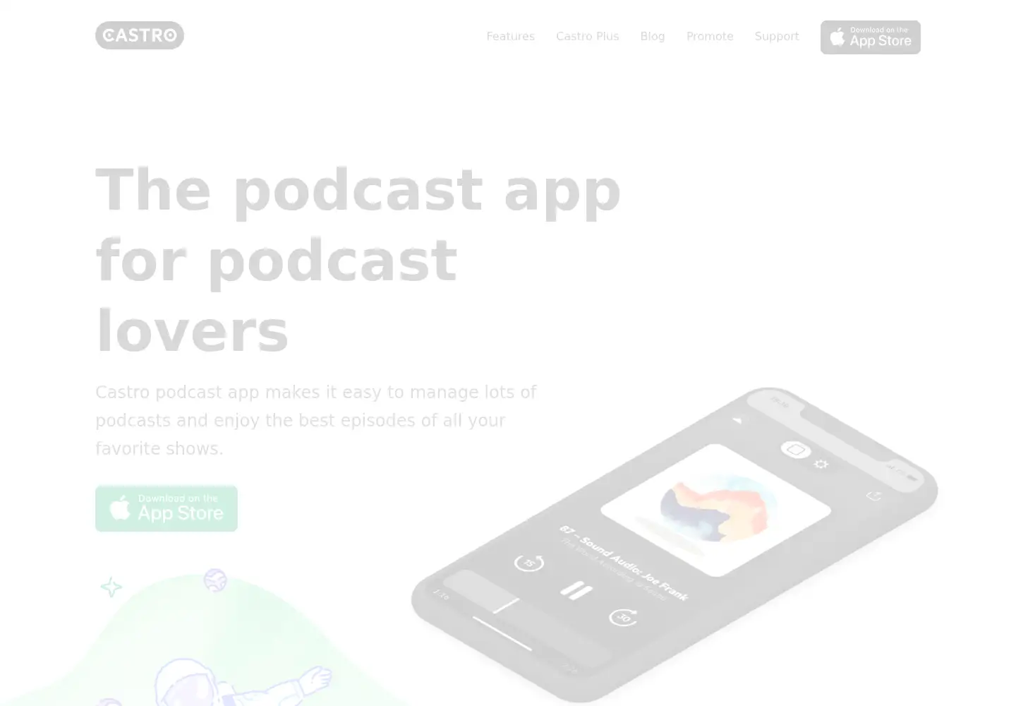 Screenshot of castro.fm