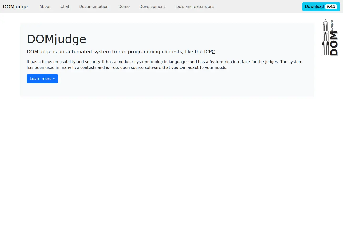 Screenshot of domjudge.org
