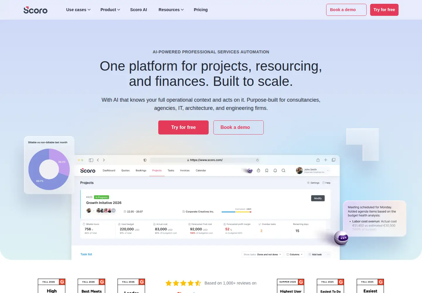 Screenshot of scoro.com