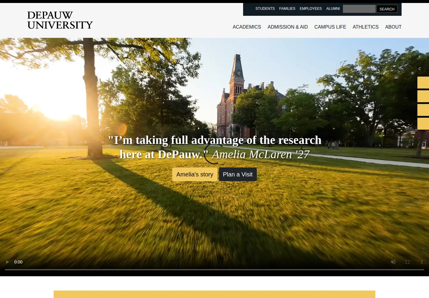 Screenshot of depauw.edu