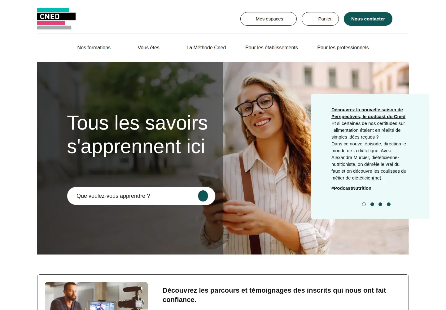 Screenshot of cned.fr
