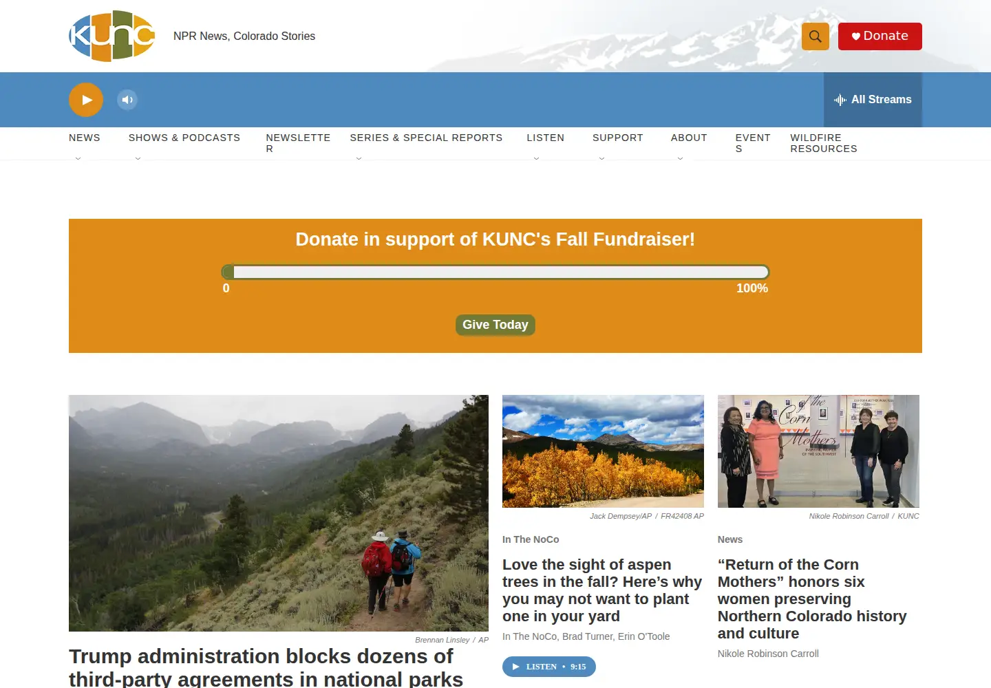 Screenshot of kunc.org