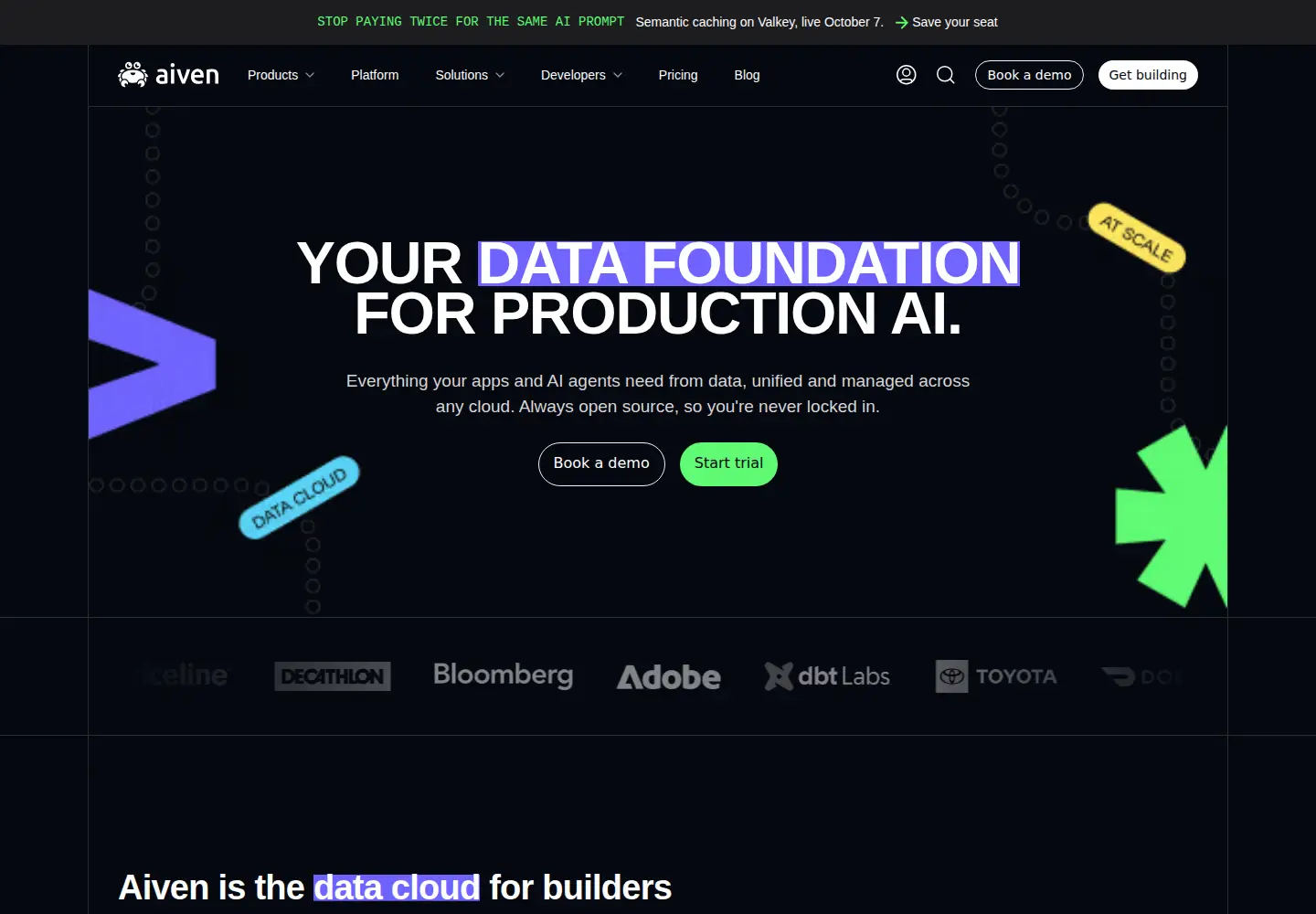 Screenshot of aiven.io