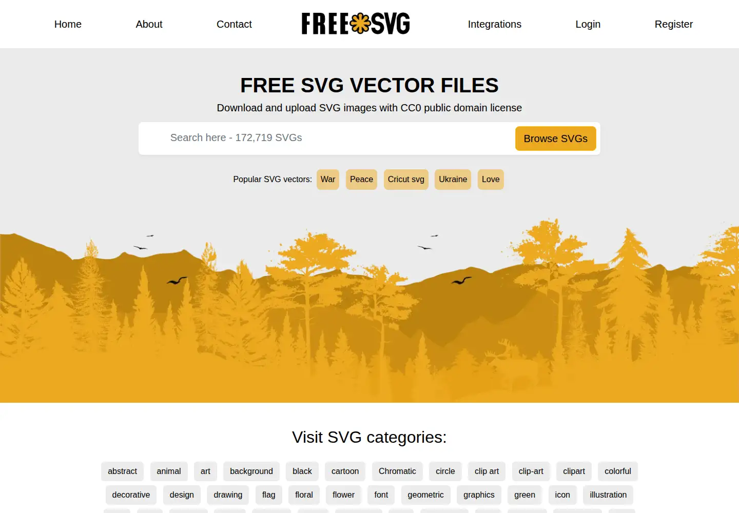 Screenshot of freesvg.org