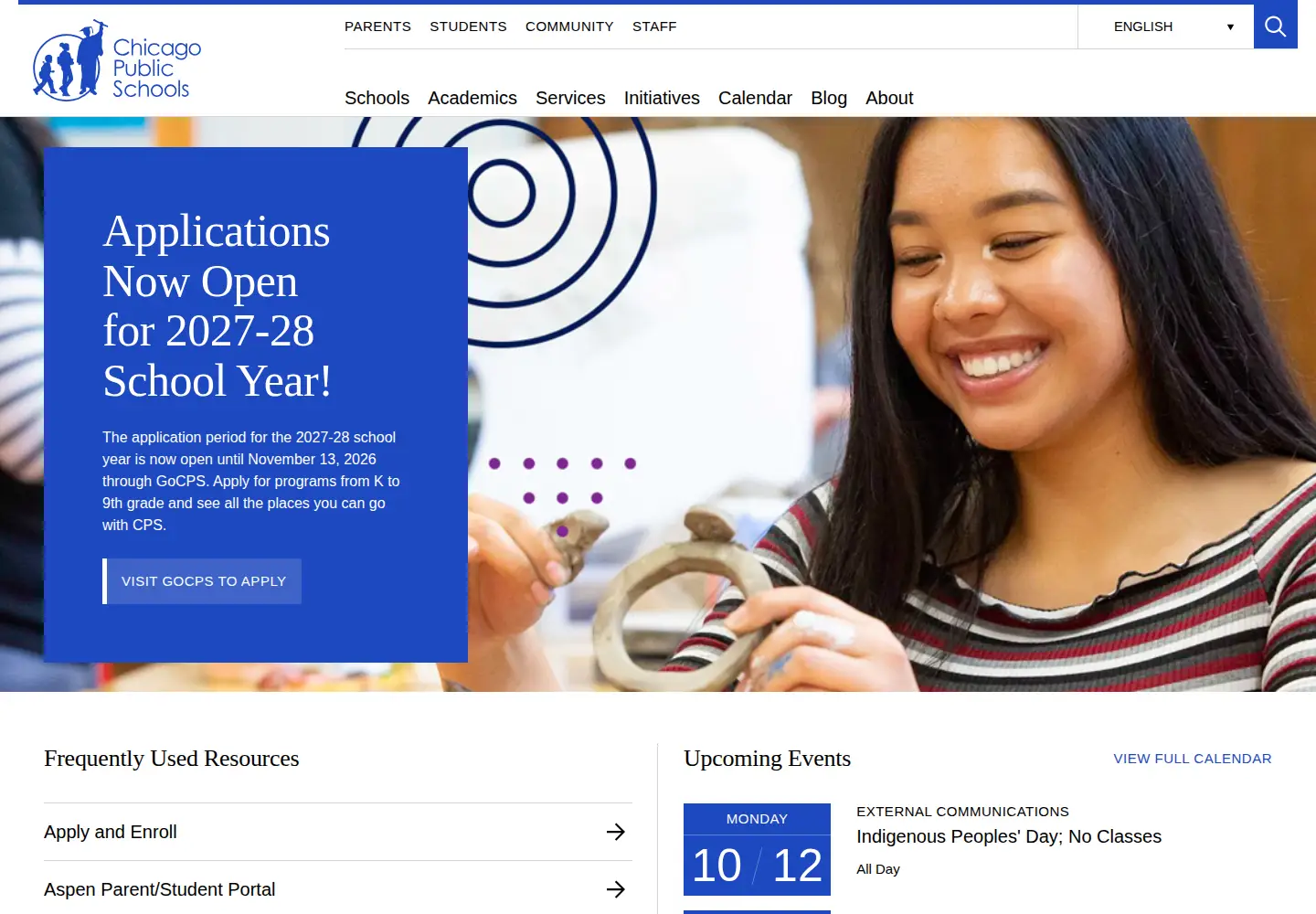 Screenshot of cps.edu