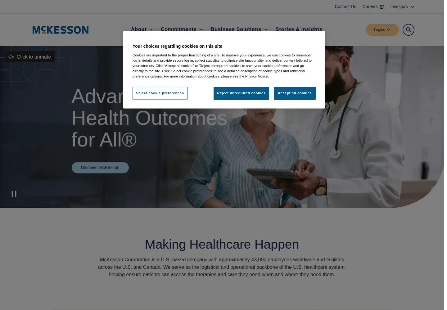 Screenshot of mckesson.com