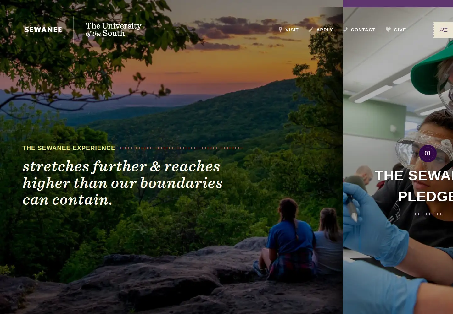 Screenshot of sewanee.edu
