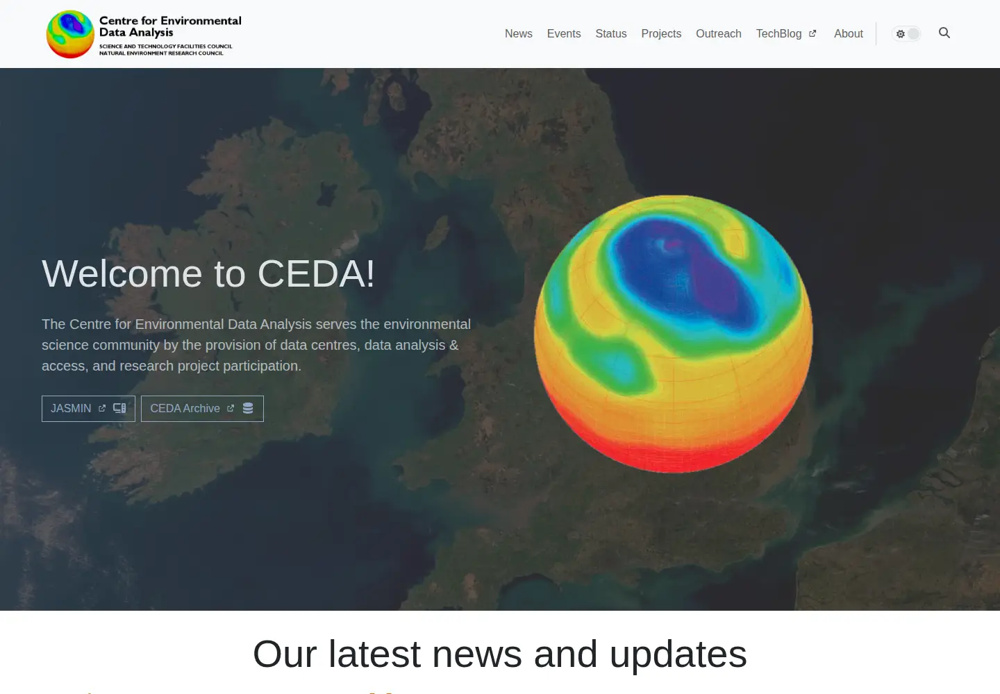 Screenshot of ceda.ac.uk