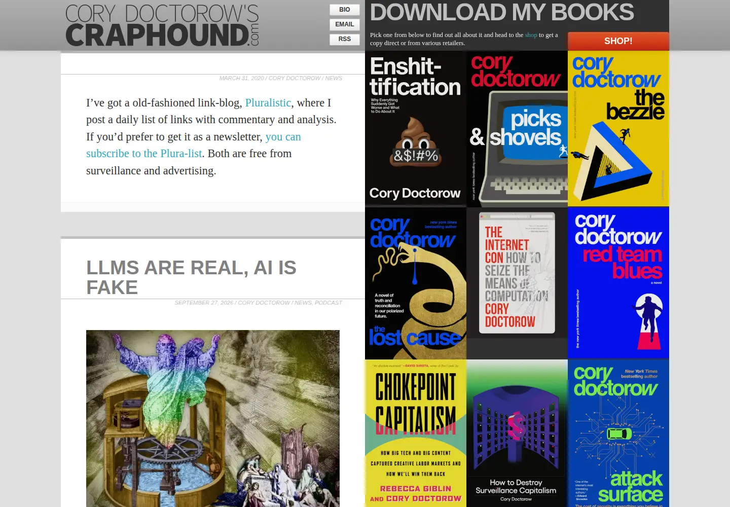 Screenshot of craphound.com