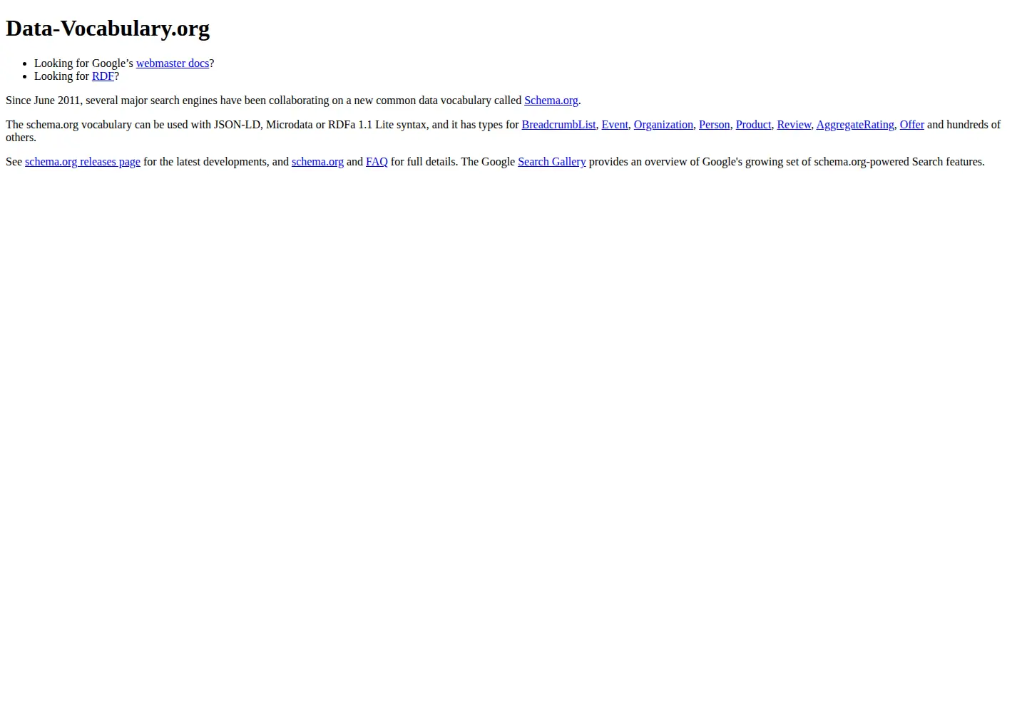 Screenshot of data-vocabulary.org