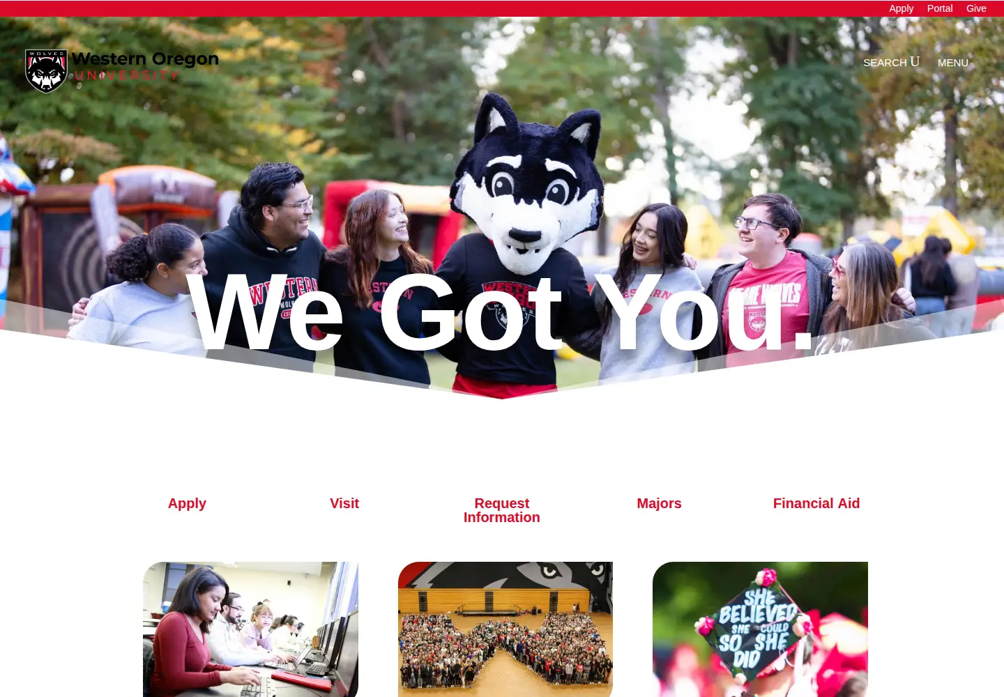 Screenshot of wou.edu