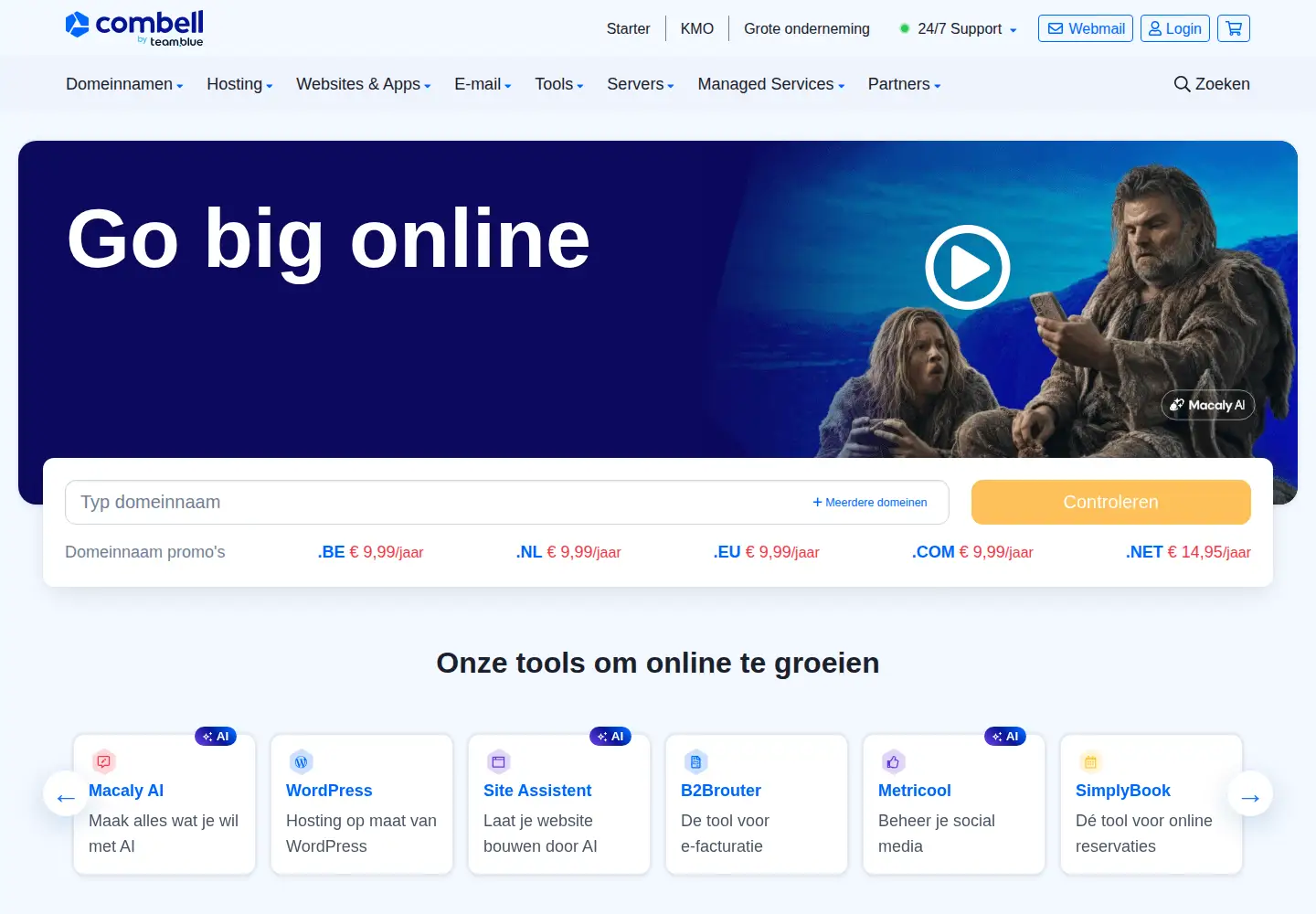Screenshot of combell.com