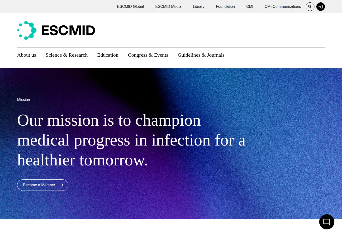 Screenshot of escmid.org