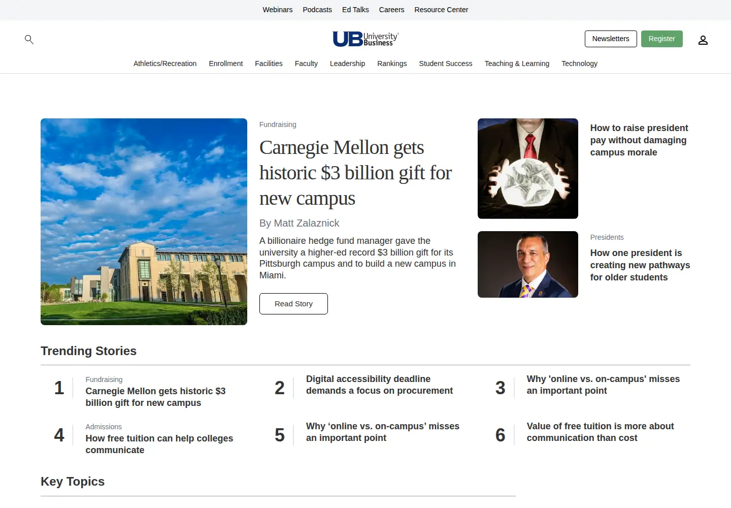 Screenshot of universitybusiness.com
