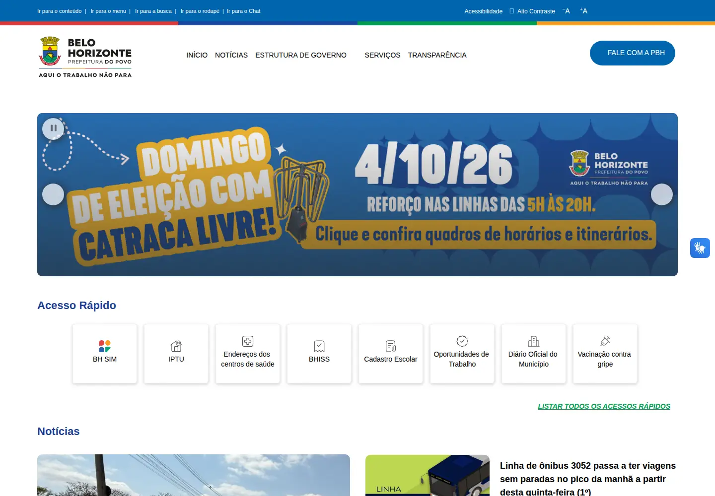 Screenshot of pbh.gov.br