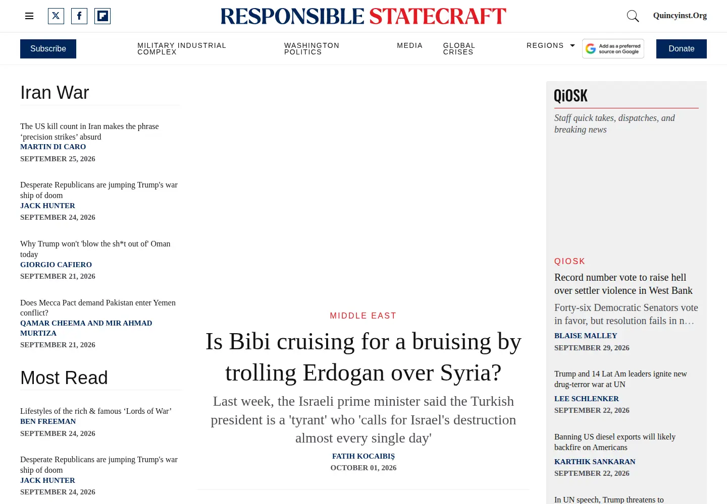 Screenshot of responsiblestatecraft.org