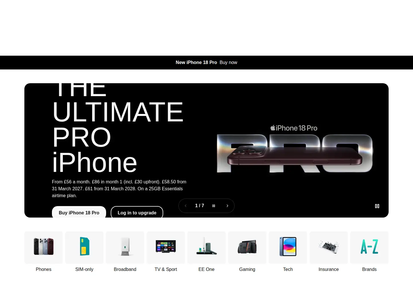Screenshot of ee.co.uk