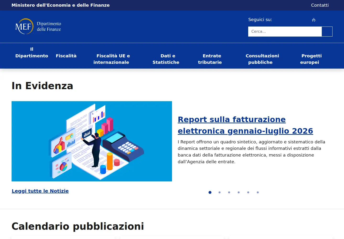 Screenshot of finanze.it
