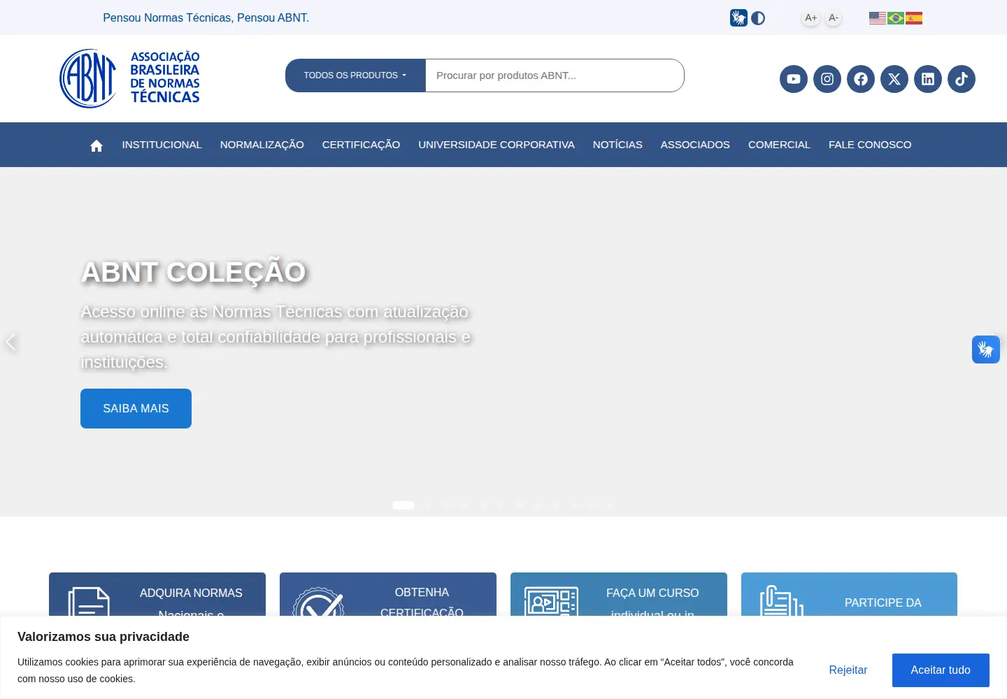 Screenshot of abnt.org.br