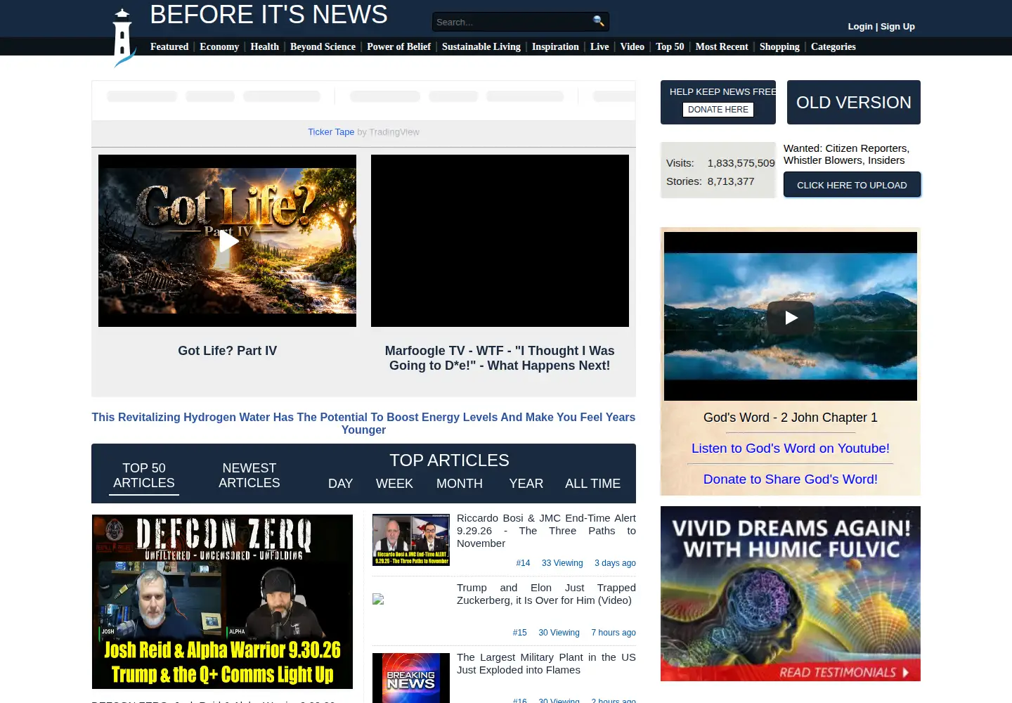 Screenshot of beforeitsnews.com