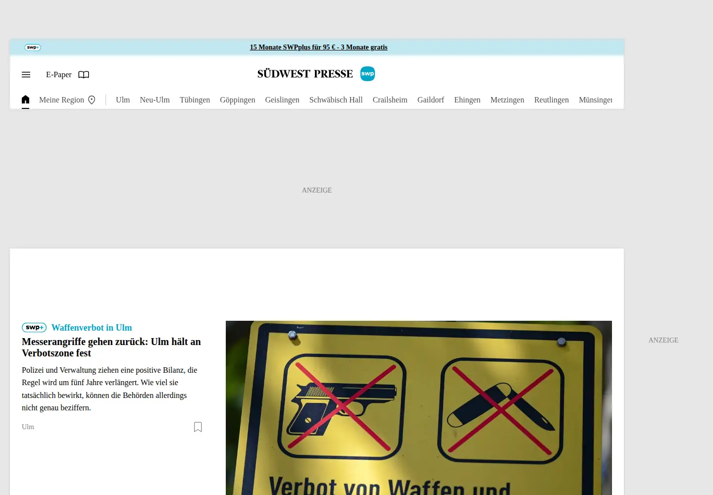 Screenshot of swp.de