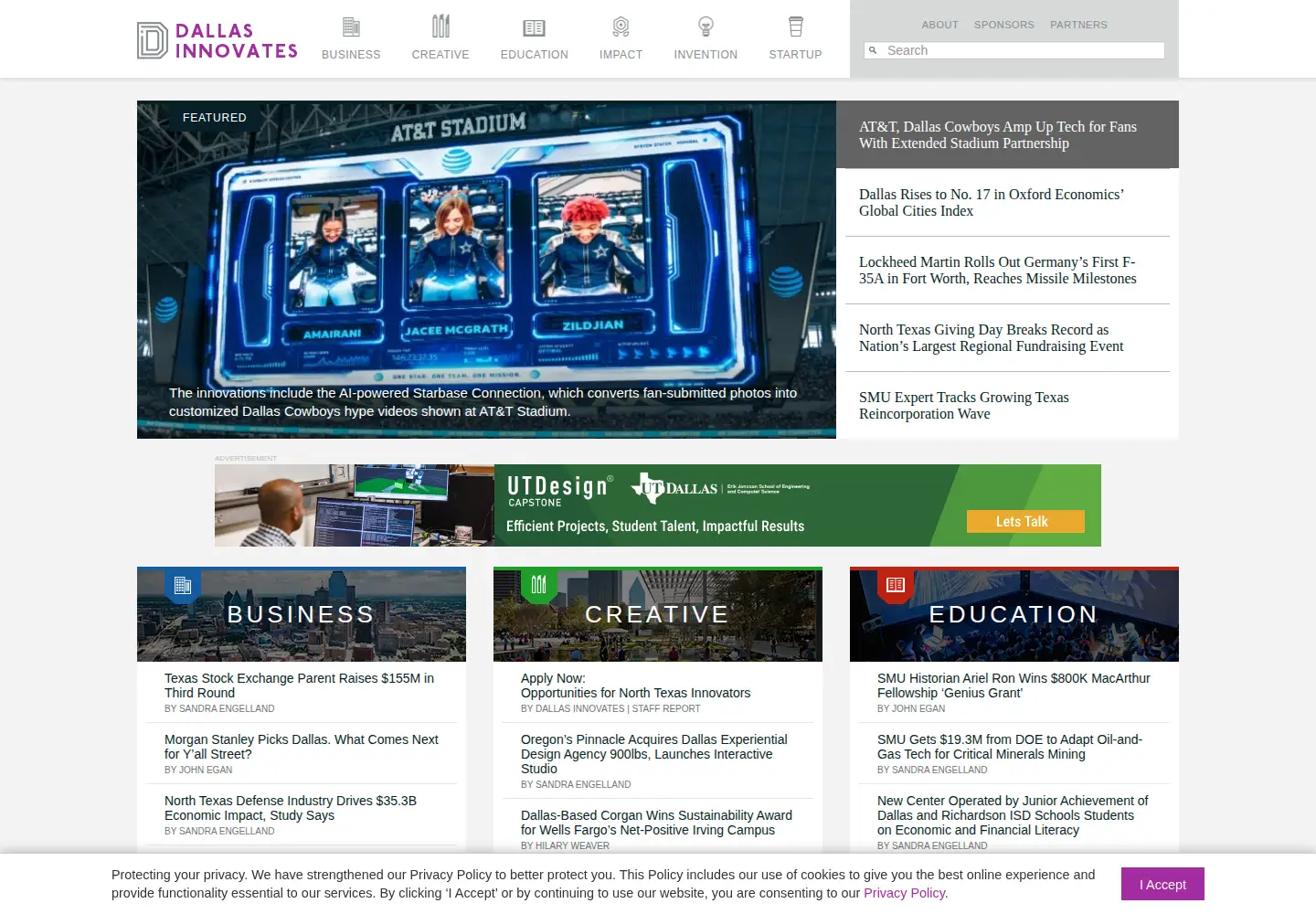Screenshot of dallasinnovates.com