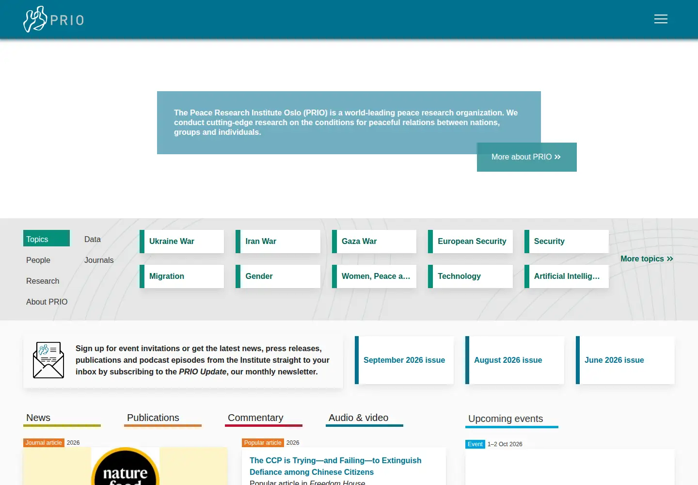 Screenshot of prio.org