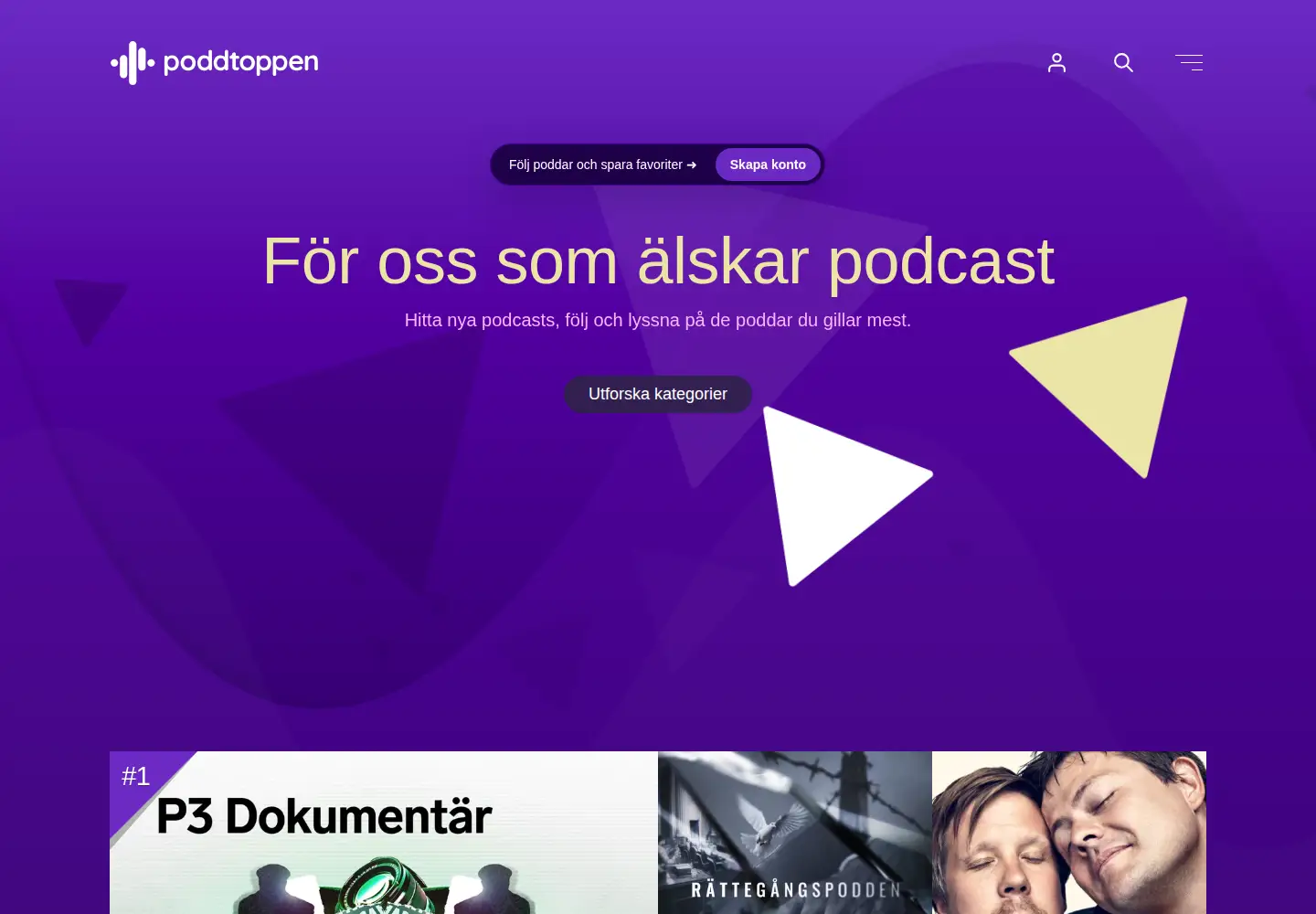 Screenshot of poddtoppen.se
