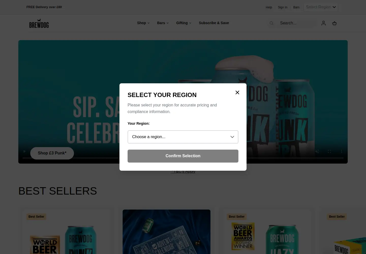 Screenshot of brewdog.com