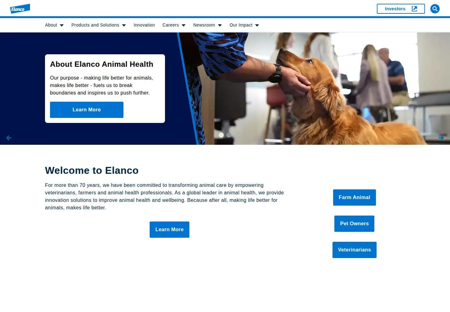 Screenshot of elanco.com