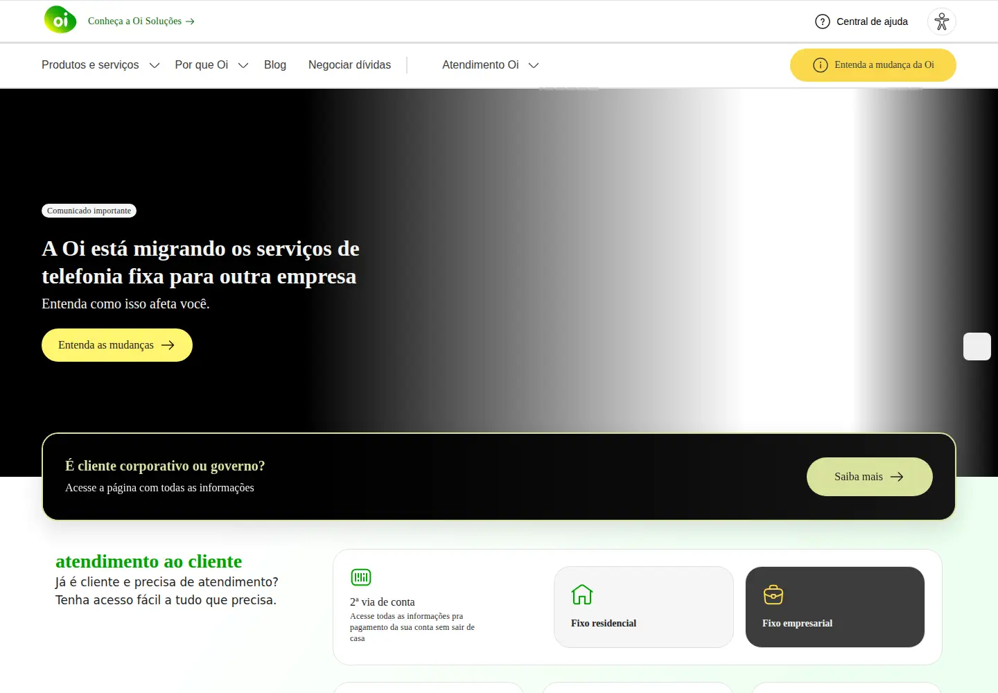 Screenshot of oi.com.br