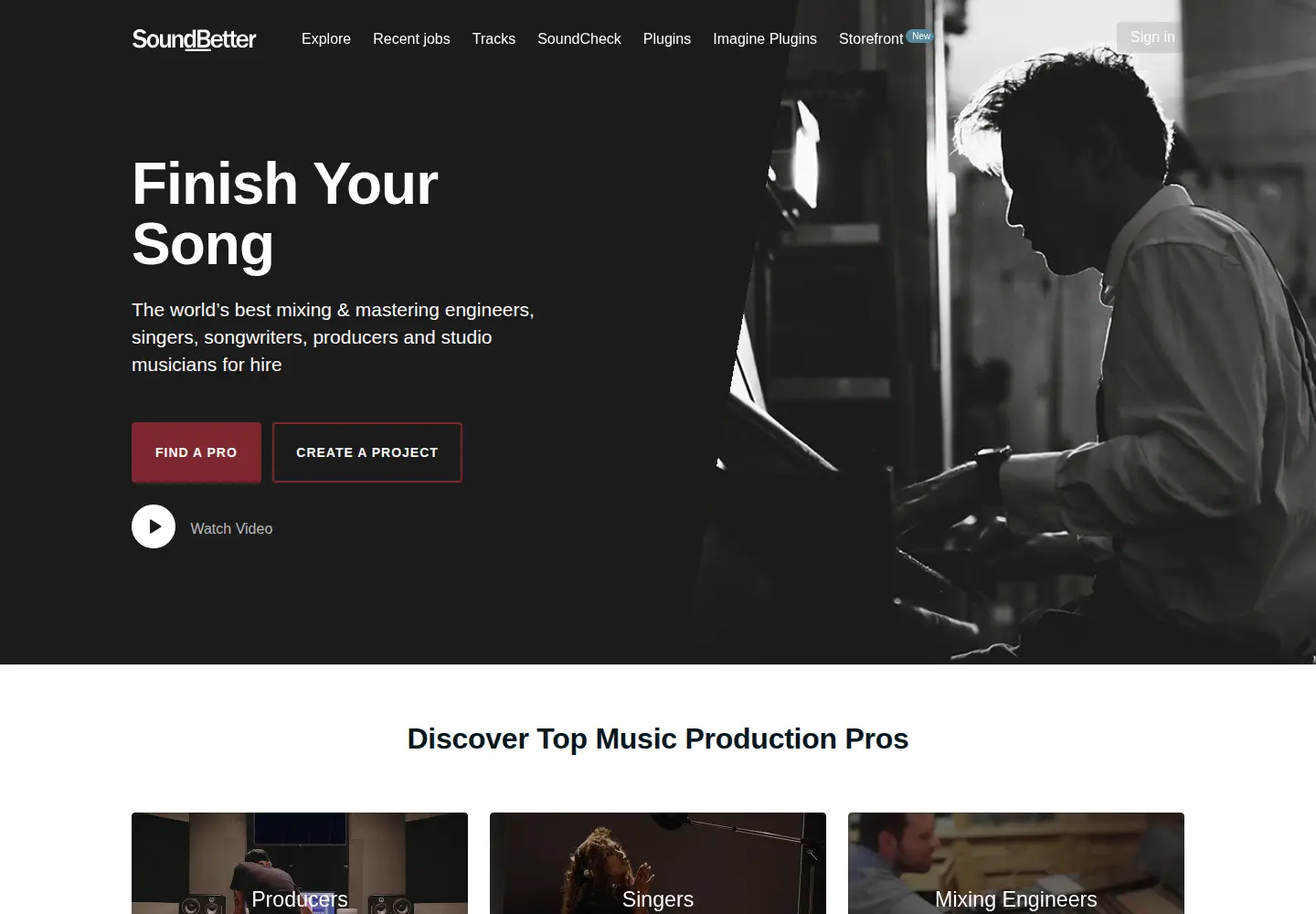 Screenshot of soundbetter.com