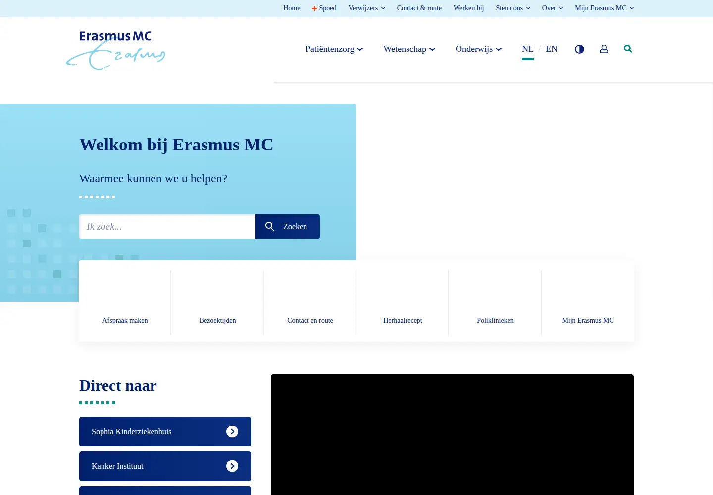 Screenshot of erasmusmc.nl