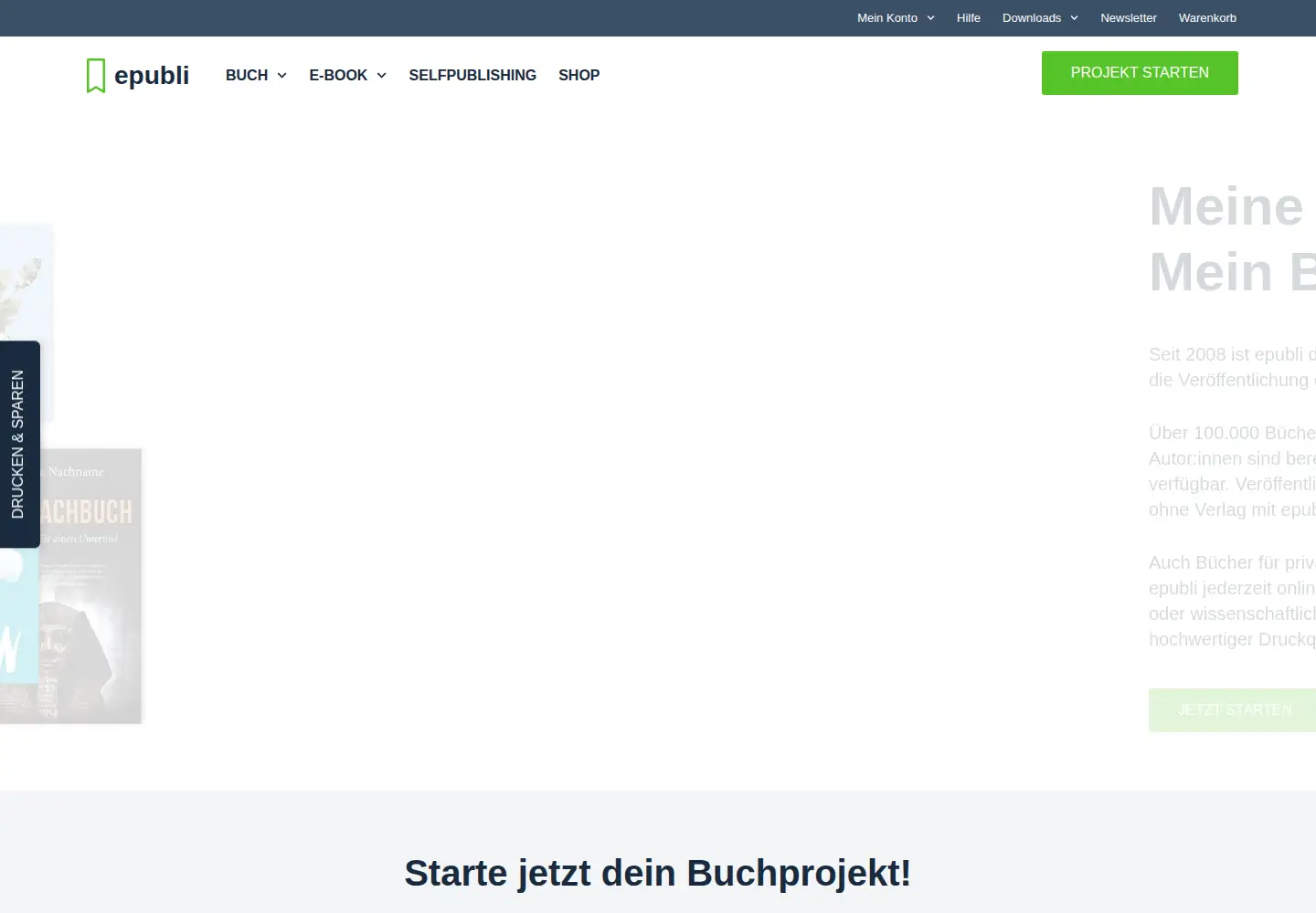 Screenshot of epubli.com