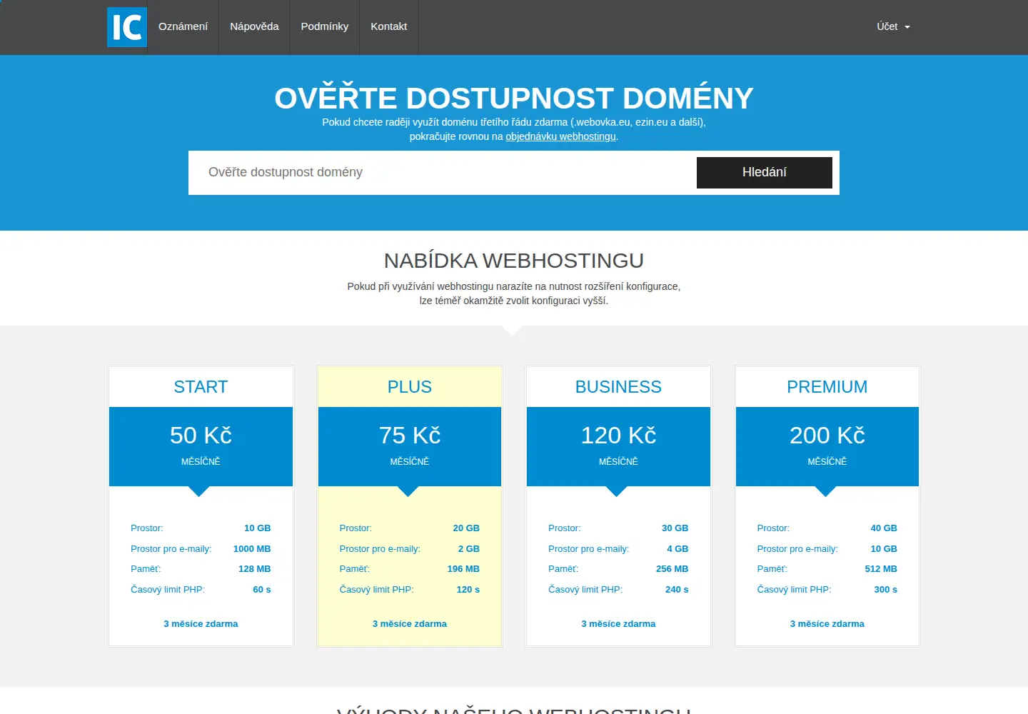 Screenshot of ic.cz