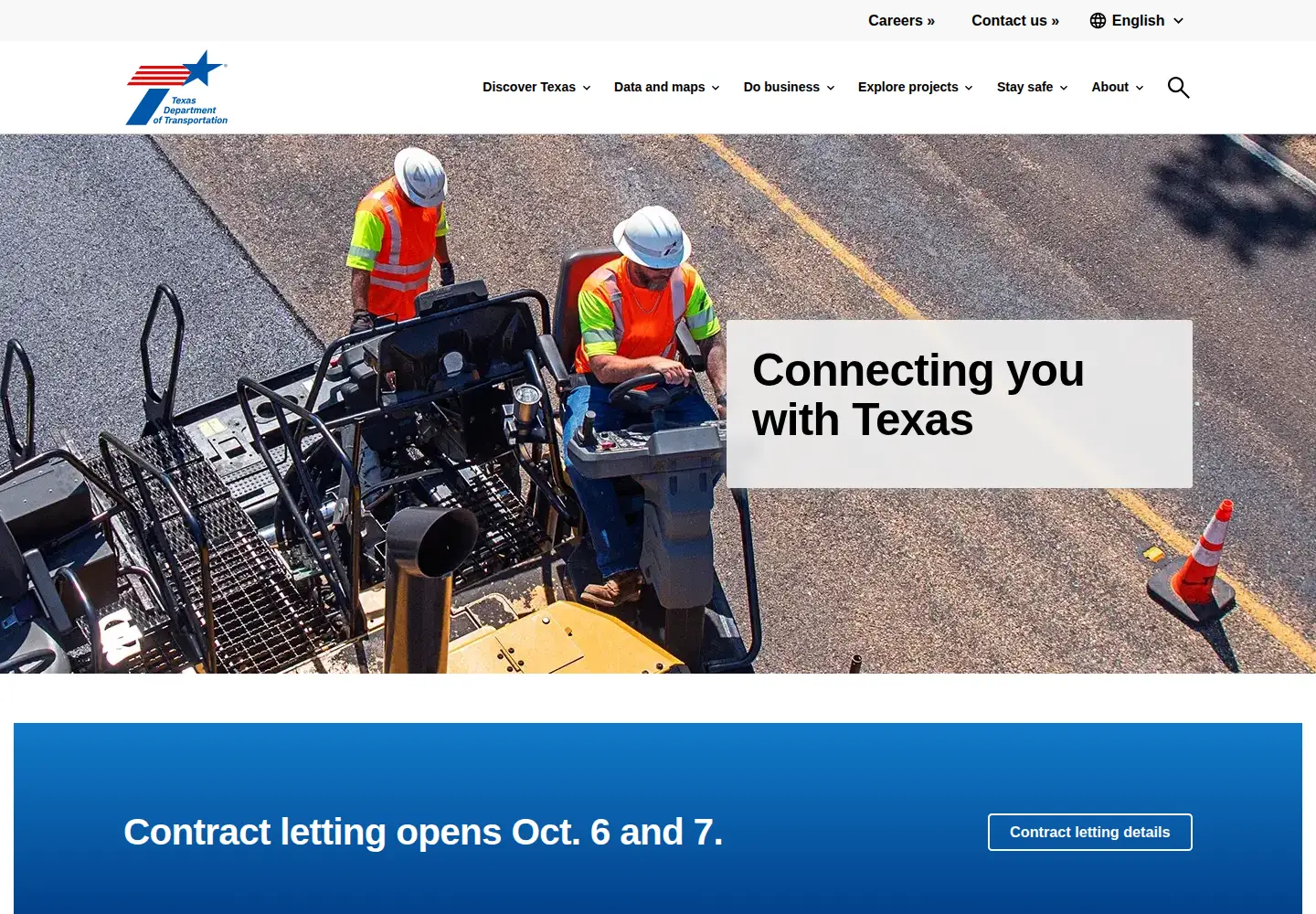 Screenshot of txdot.gov
