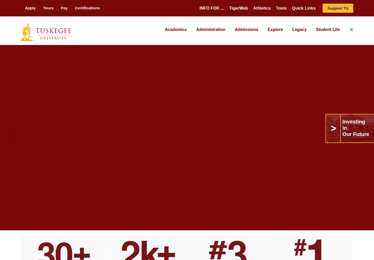 Screenshot of tuskegee.edu