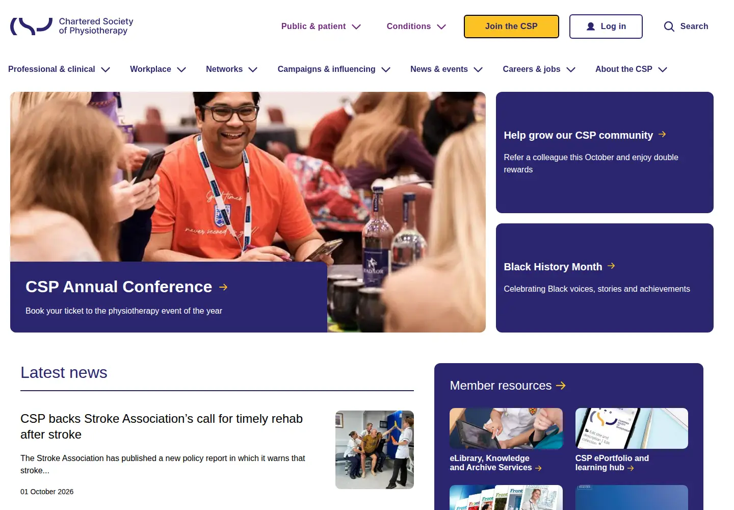Screenshot of csp.org.uk