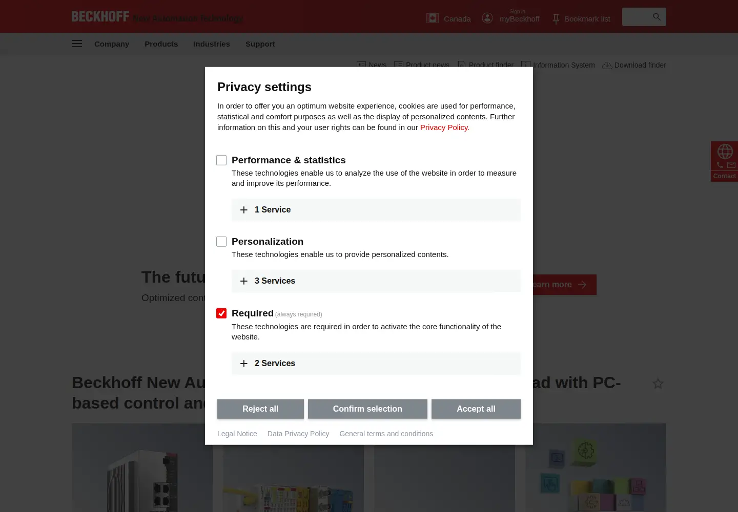 Screenshot of beckhoff.com