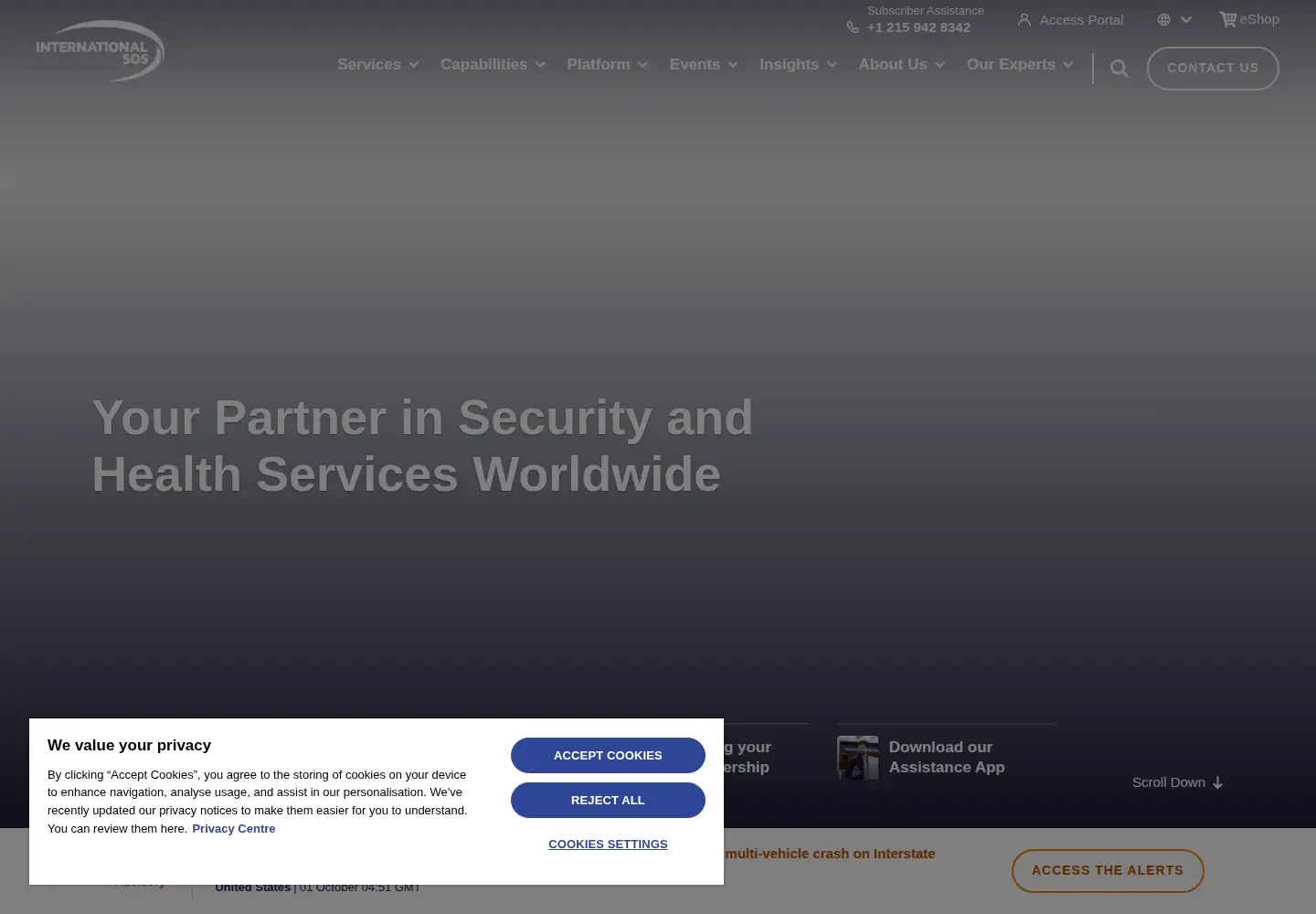 Screenshot of internationalsos.com