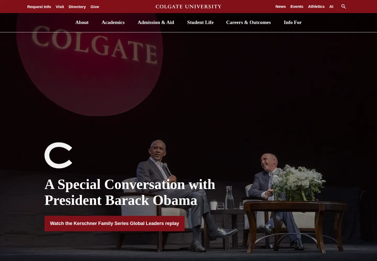 Screenshot of colgate.edu