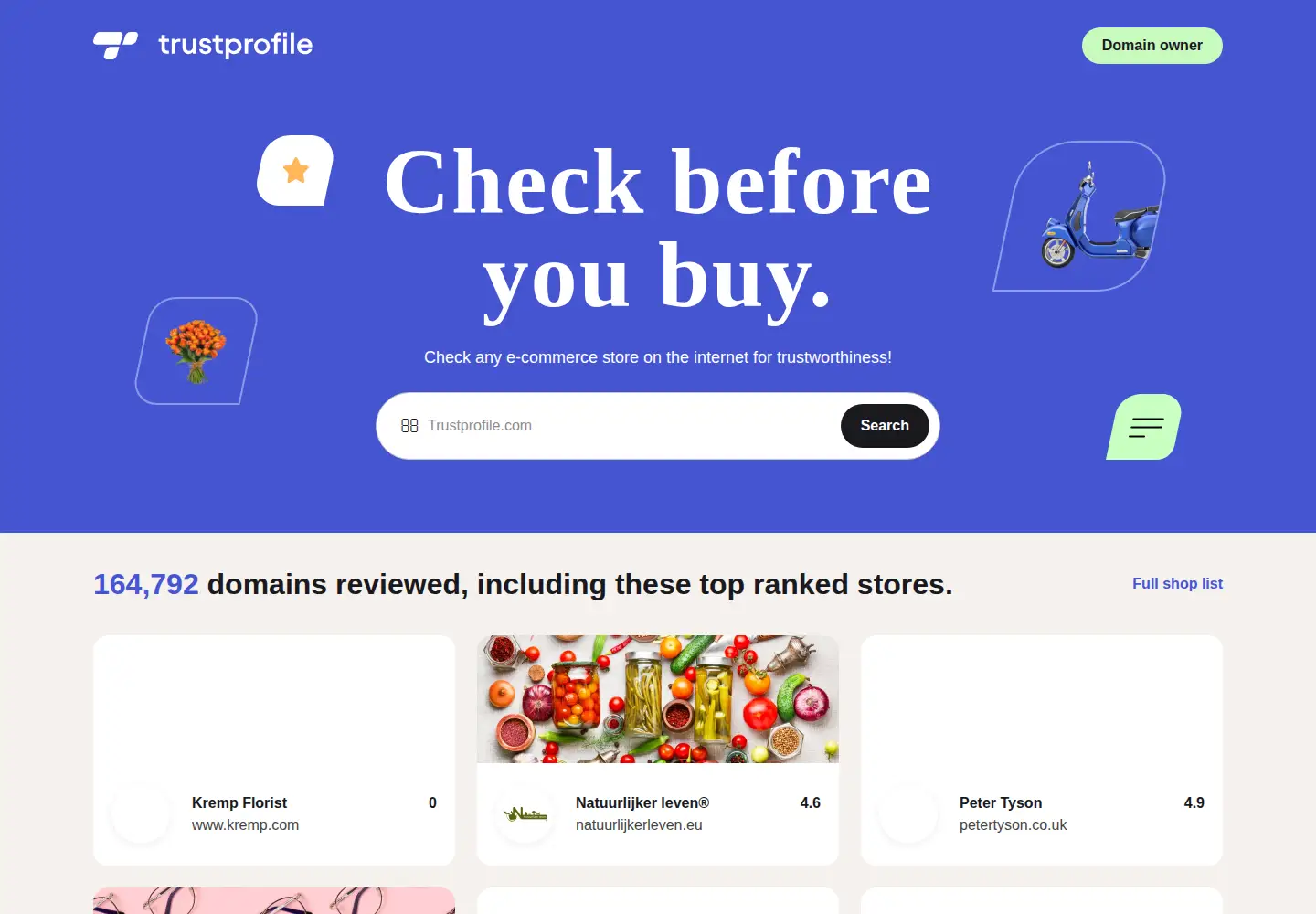 Screenshot of trustprofile.com