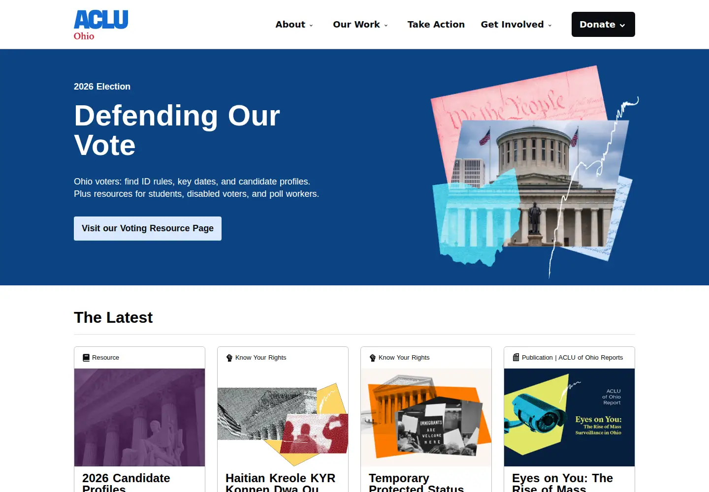 Screenshot of acluohio.org